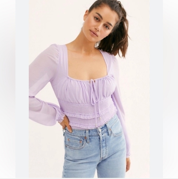FREE PEOPLE SOLID LOLITA TOP PURPLE SZ XS - Picture 1 of 13